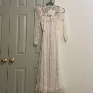 Zimmerman long white silk dress with lace
